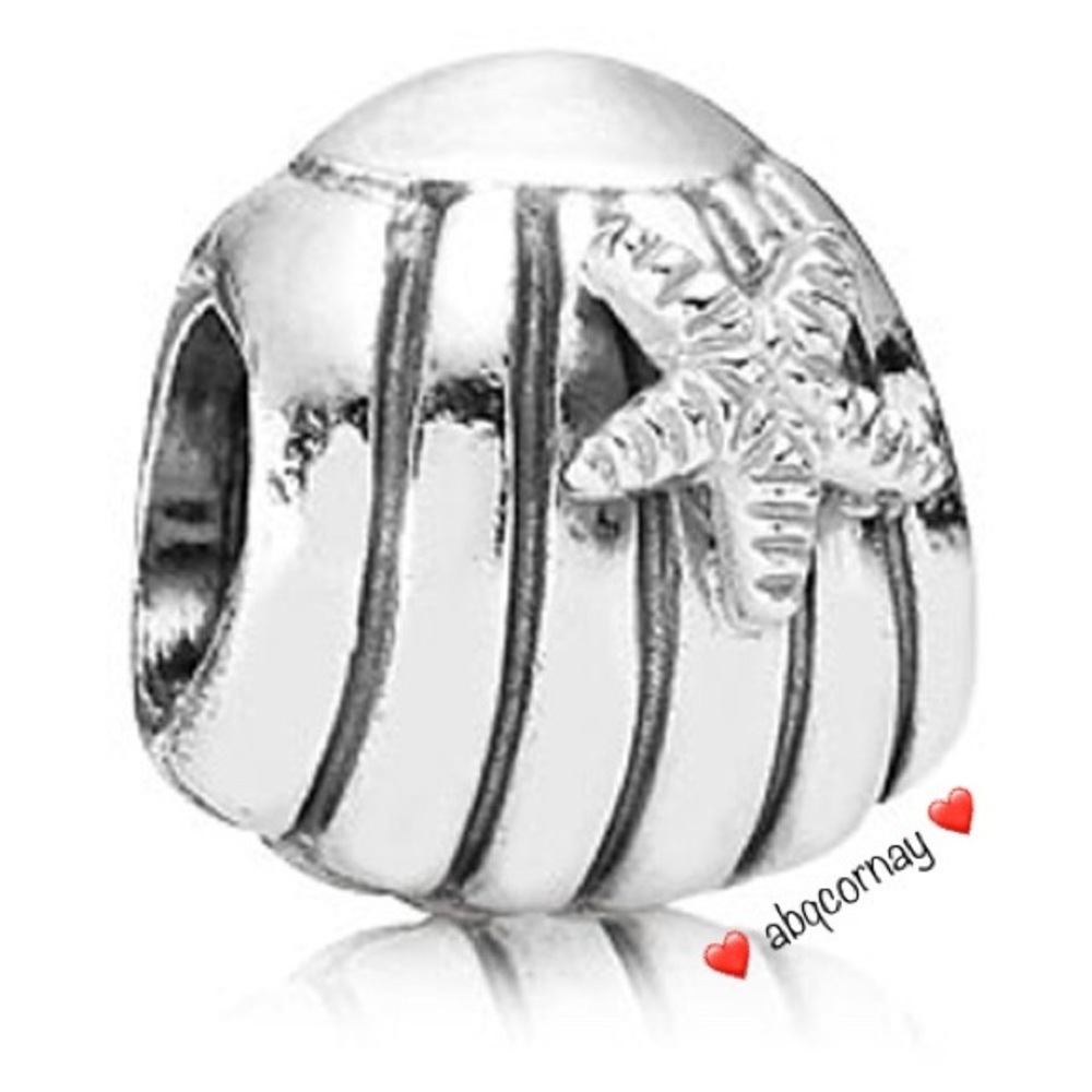 EUC Pandora 790972 Sterling Silver Sea Shell Bead/Charm - RETIRED!